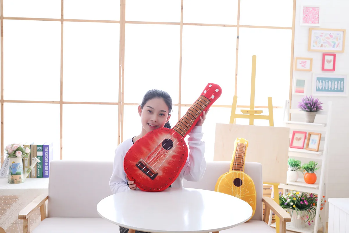 Model Guitar Fruit Cushion Watermelon Plush Toys Pajama Strip Pillow Birthday Gift Women's