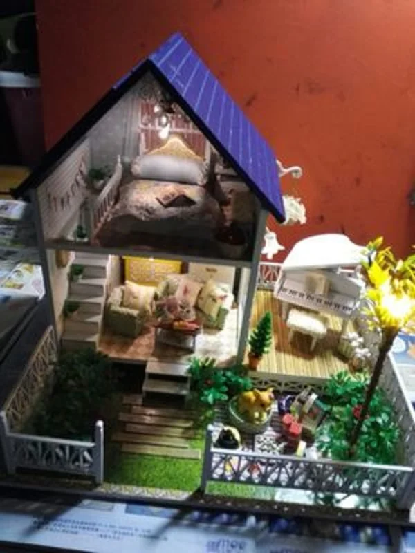 Nordic праздник деревянная вилла для кукол House DIY украшения дома Миниатюрные модели здания Наборы головоломка сборные игрушки для детей ручной работы