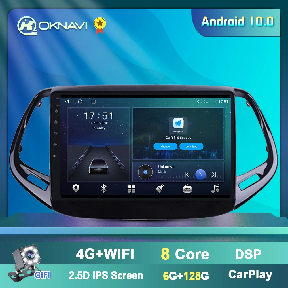 10 дюймов Android автомобильный радиоприемник DVD GPS плеер для Jeep COMPASS 2017 2018 стерео