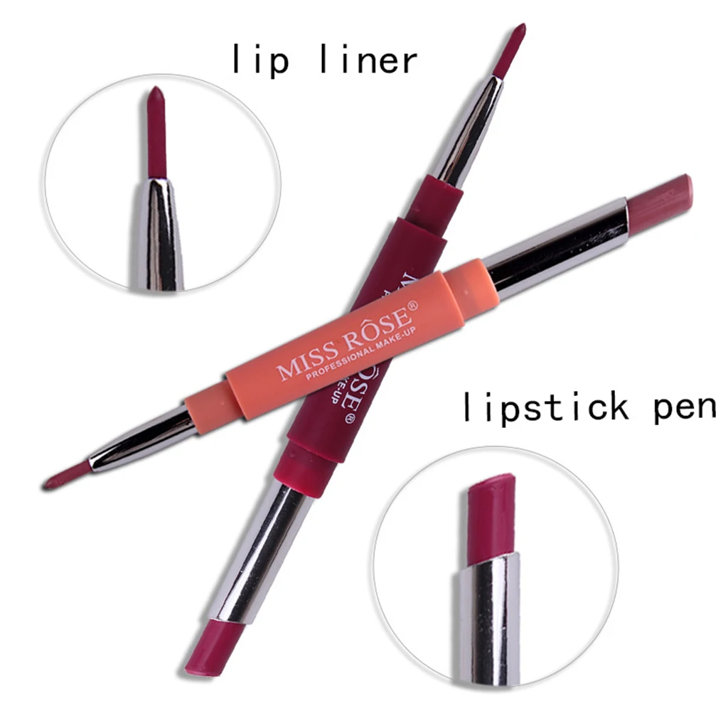 1pc Dual Head Lipstick Lip Liner For Casual Life Non-stick Cup Matte Moisturizing Double Head Waterproof Lasting Lip Liner 1pc Dual Head Lipstick Lip Liner For Casual Life Non-stick Cup Matte Moisturizing Double Head Waterproof Lasting Lip Liner