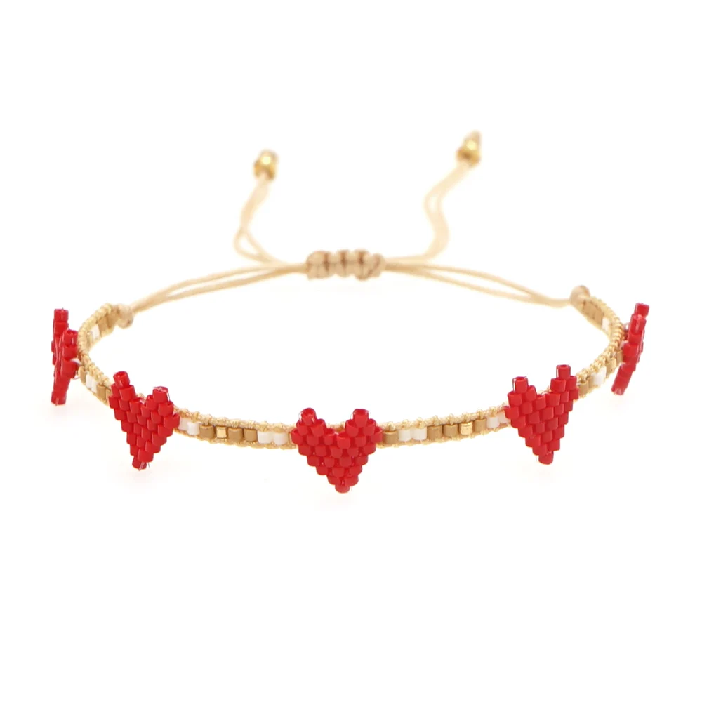 

Go2boho Heart Bracelets For Girl Bohemian Color Pulsera Woven Friendship Jewelry Seed Bead Jewellery Miyuki Bracelet Gift