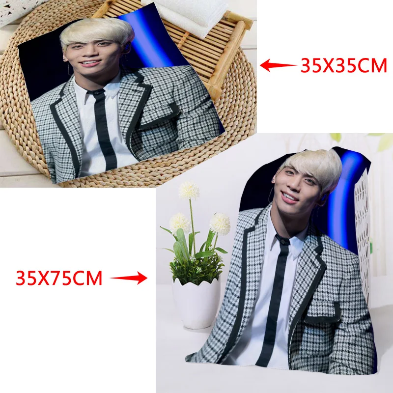 35x35 см, 35x75 см полотенца на заказ KPOP SHINee Ким йонгхюнь печатные квадратные полотенца микрофибра Абсорбирующая сушка банные полотенца мочалка