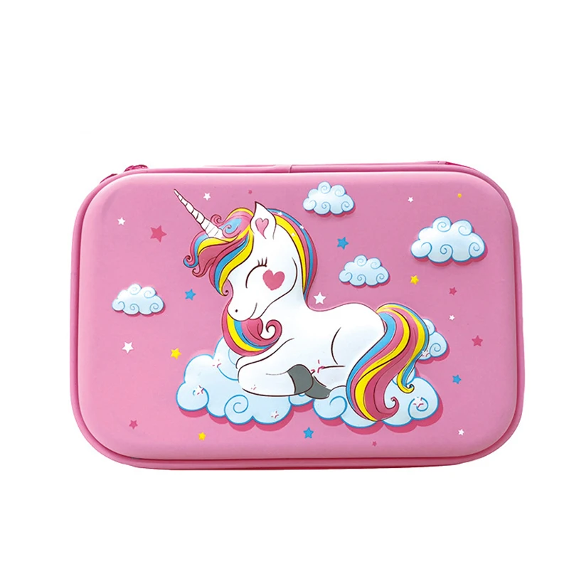 Розовый Пенал для карандашей Estuche Escolar Trousse Scolaire School Kalem Kutusu Pencilcase Estuches Para El Colegio Cute Unicorn кавайная сумка - Цвет: Розовый