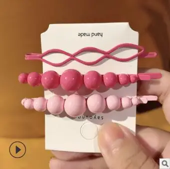 60 компл./лот 3 шт./компл. DIY мульти бусы зажим для волос с жемчугом цветастые спрей шпилька Уход за волосами и инструменты для укладки HA779 - Color: 3