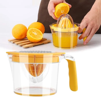 

Citrus Lemon Orange Juicer Hand Squeezer Egg Separator Lime Manual Presser With Built-In Measuring Cup And Grater