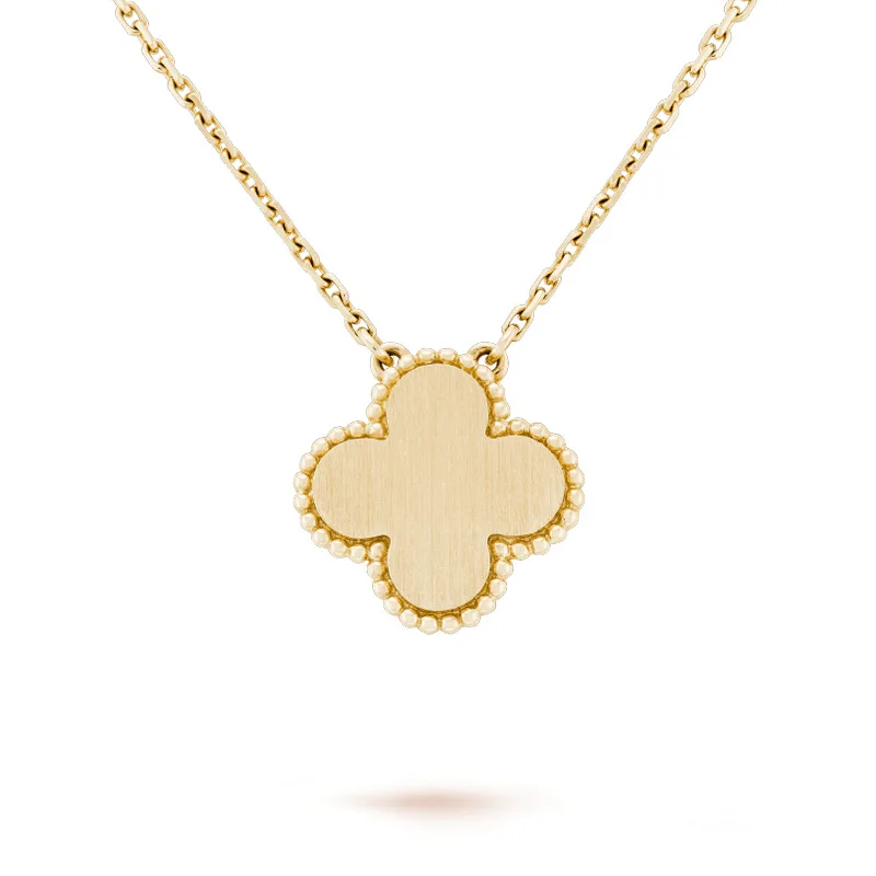

2018 Christmas New Style Golden Shell Clover Necklace 925 Sterling Plated 18K Gold Fritillary Clover Choker