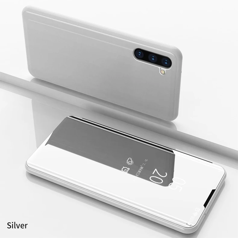 Умный зеркальный флип-чехол для samsung Galaxy A90 A80 A70 A60 A50 A40 A30 A20 A10 A9 звезда Зат Pro Lite A8S A6S A920 A7 чехол для телефона - Цвет: Silver