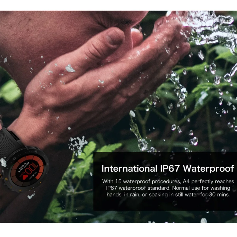  696 A4 Smart Watch 16GB ROM Waterproof Sport GPS Smartwatch Heart Rate Tracker Call Reminder Electr