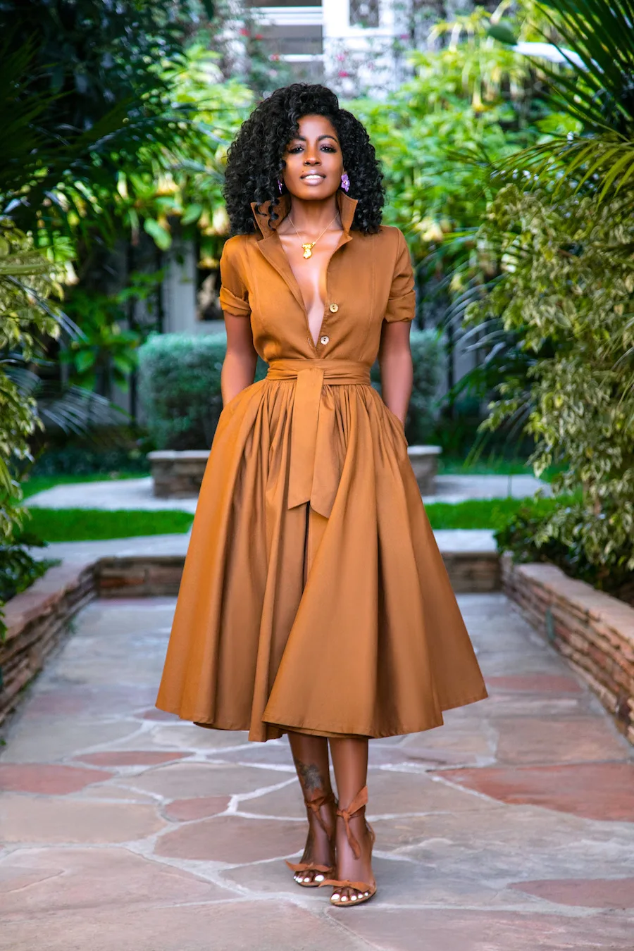 

Button Up Shirt Dress for Women Solid Color Half-Sleeve Shirt Expandable Lapel Dresses 2020 African Clothing