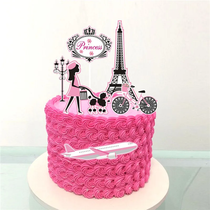 Cakelove Romantic Paris Travel Dream Theme 21st Happy Birthday Cake Topper Princess Pink Dessert Table Decoration Party Supplies Cake Decorating Supplies Aliexpress