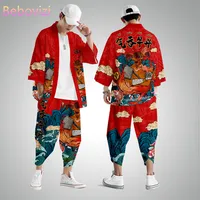 20 Styles Suit Plus Size S-3XL Loose Chinese Japanese Samurai Harajuku Kimono Cardigan Women Men Cosplay Yukata Tops Pants Set - Image 4