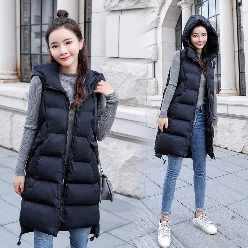 

New Style Fashion Cotton Waistcoat Women's 2019 Winter Korean-style Loose Comfortable Elegant Trend Hooded Warm Cotton-padded Cl
