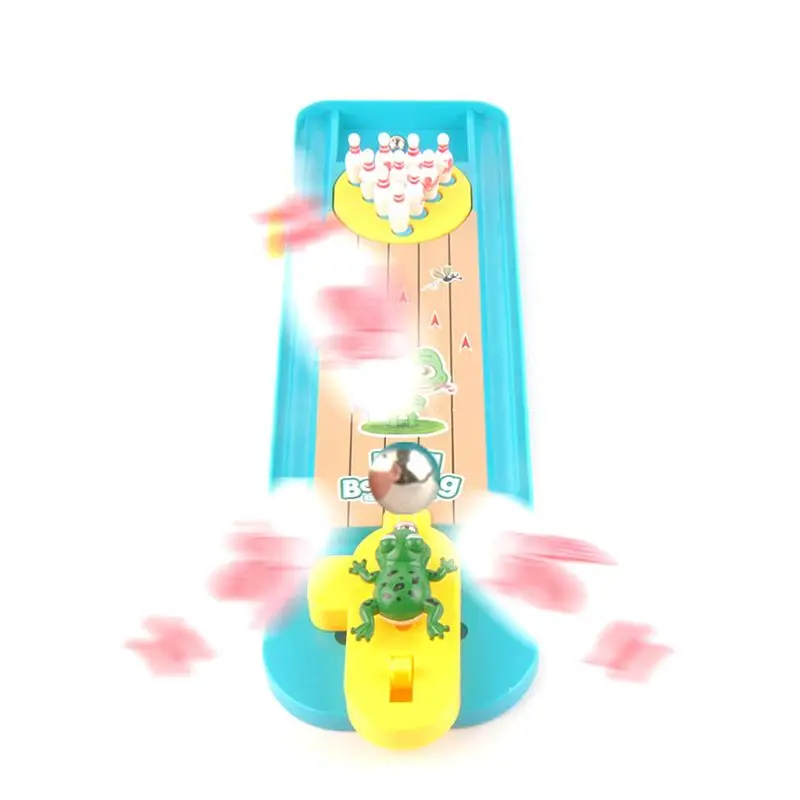 Детская мини настольная лягушка игрушечный Боулинг наборы Портативный Крытый образование настольная игра