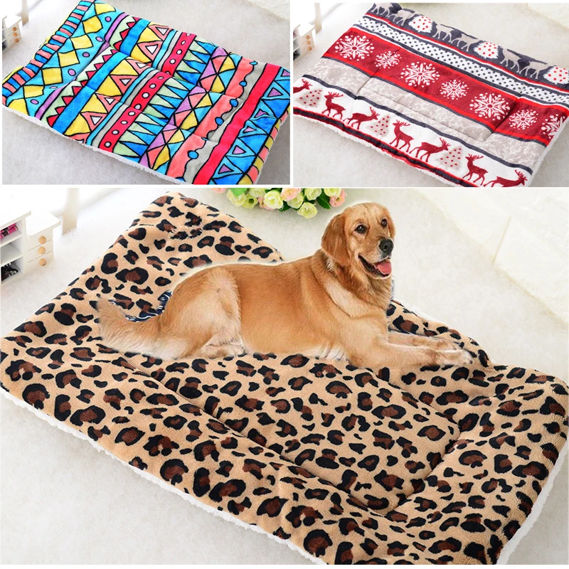 

Winter Warm Large Soft Print Flannel Cotton Mattress Dog Cat Pet Mat Bed Pad Self Heating Rug Thermal Washable Pillow