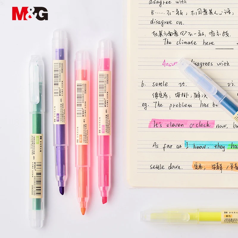 2pc Cute Highlighter Pen Marker Stationary Point Pen Ballpen 6 Color YL