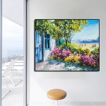 Laeacco  Gradern  Flowers Interior Pictures Canvas Painting Poster and Prints Home Decor Wall Pictures For Living Room Bedroom