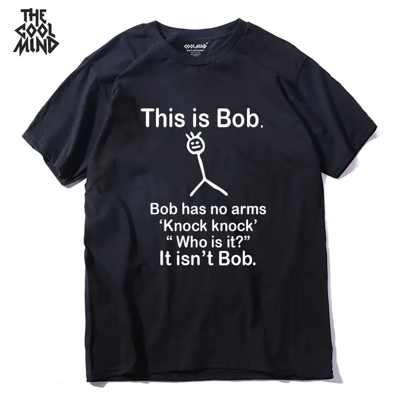 Men Tshirt Short-Sleeve COOLMIND Funny Designs 100%Cotton Casual O-Neck QI0215A Loose