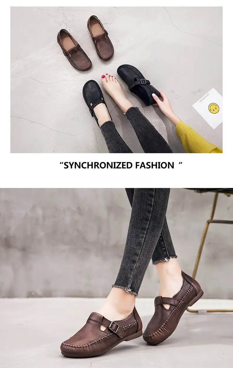 GKTINOO/Новинка года; женские оксфорды из натуральной кожи на плоской подошве; chaussures femme; повседневная женская обувь ручной работы в стиле ретро без застежки