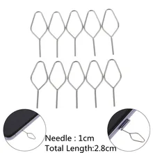 

10pcs Slim Sim Card Tray Pin Eject Removal Tool Needle Opener Ejector For Most Smartphone Silver Metal Card Cutter Pin Opener