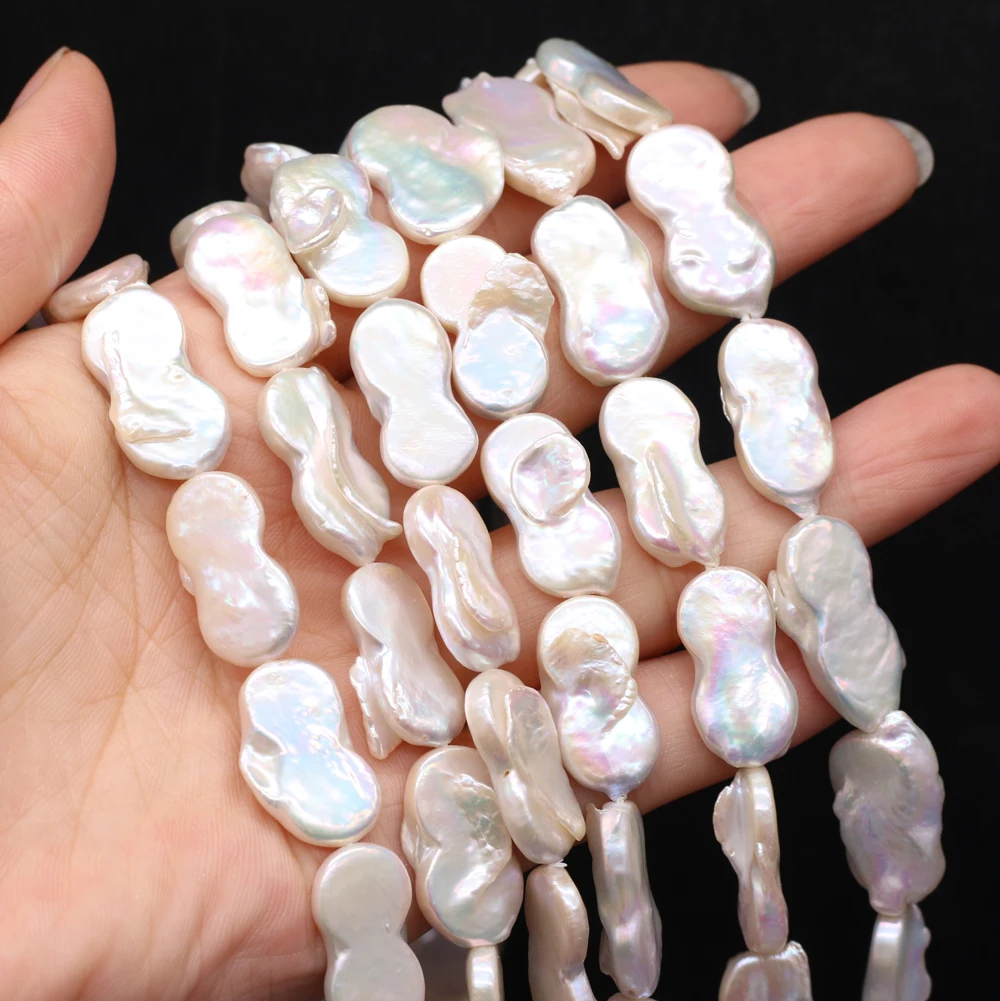 Hot Selling Natural Freshwater Pearl Beaded White Irregular Figure 8 DIY for Making Jewelry Accessories 12x20-13x22mm