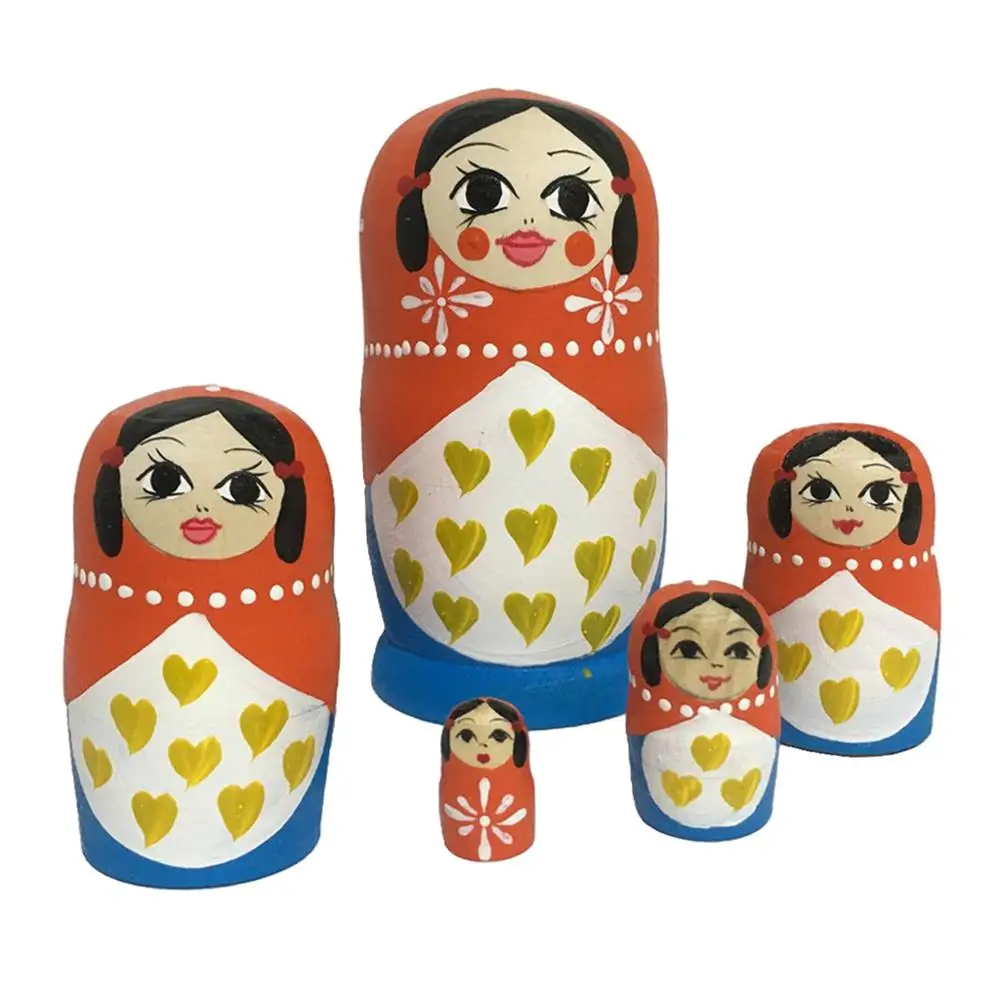 5p Animals Painted Wooden Nesting Stacking Russian Dolls Matryoshka Babushka 