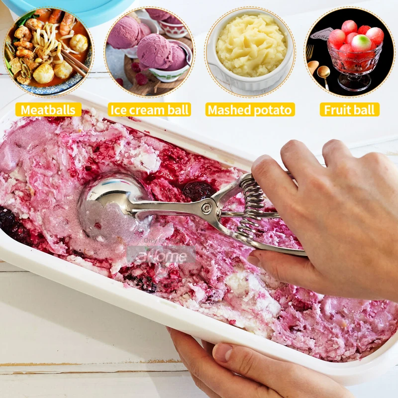 Ice Cream Scoop ,Stainless Steel Cookie Scoops with Trigger Release, Spherical Scoops for Mashed Potatoes kitchen Accessories
