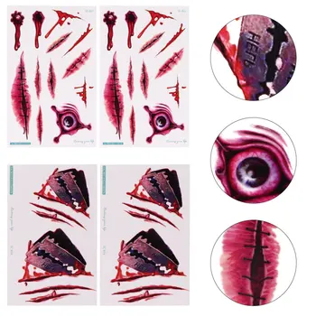 

8pcs Halloween Tattooing Stickers Useful Environmentally Friendly Tricky Props Decorative Stickers for Adult Clothing Accessorie