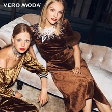 Vero Moda Новое платье женское платья поступление, Воротник из лисьего меха, Формальные Вечерние платья | 31847B501