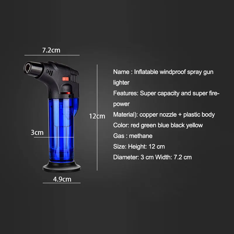 Windproof Turbo Lighter Butane Gas Lighters Gasoline Refillable Cigarette Gas Cooker Torch Lighters Kitchen Tool