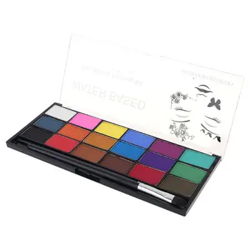 

18 Colors Non-toxic Body Face Makeup Cosplay Pigment Devil with Brush Water Soluble Party Drawing Paint Art