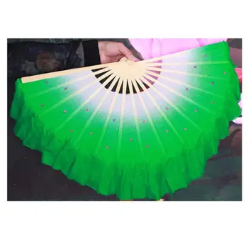 

Fashion Peacock Sequin Dance Fan Square Dance Fan Decorative Fans Plastic Cloth Folding Hand Dance Props Decoration For Parties