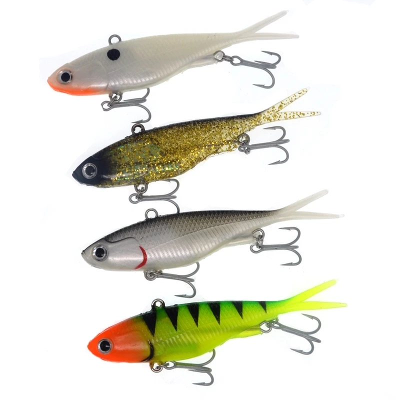 

Fishing Lures 115mm 36g 3X VMC Hooks Soft Vibe Lures Rigged Soft Plastic Lure Vibration Bait