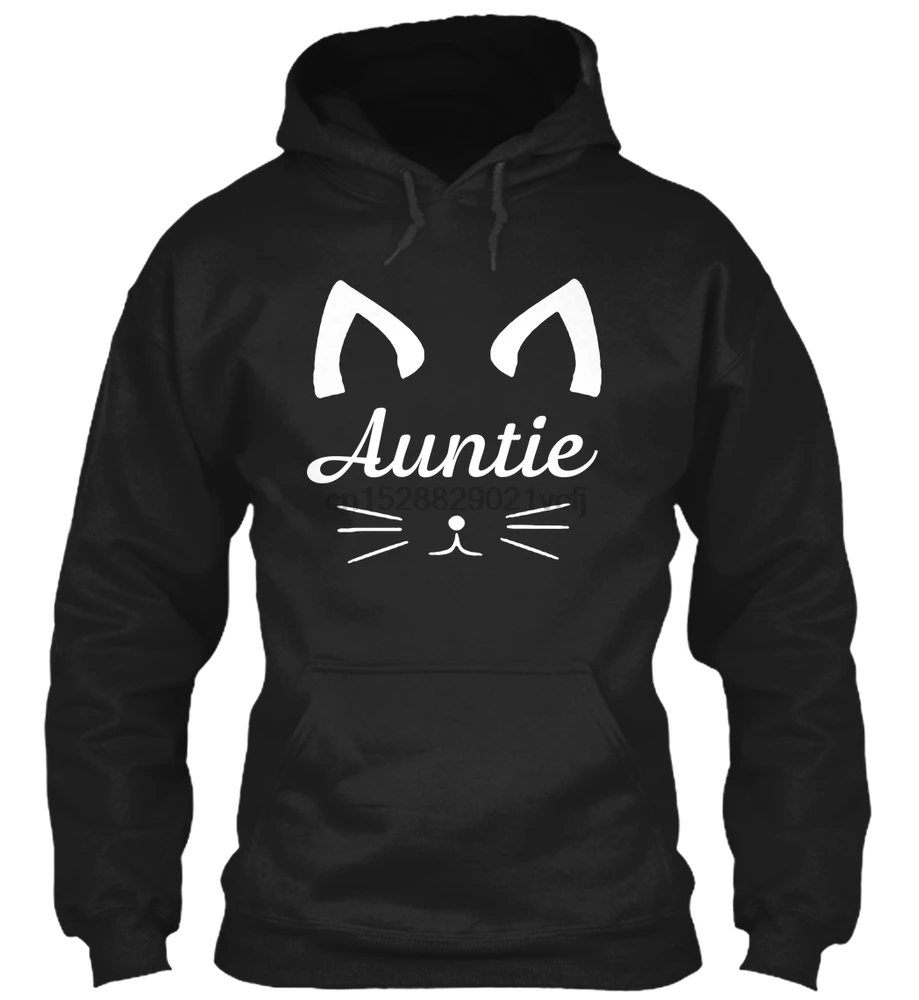 Men Hoodie long sleeve Cat auntie!! Women Streetwear |