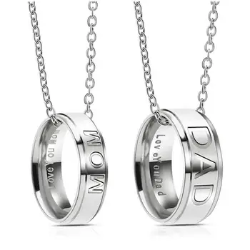 

Accessories Dad Mom Ring Necklace Titanium Steel Pendant Necklace