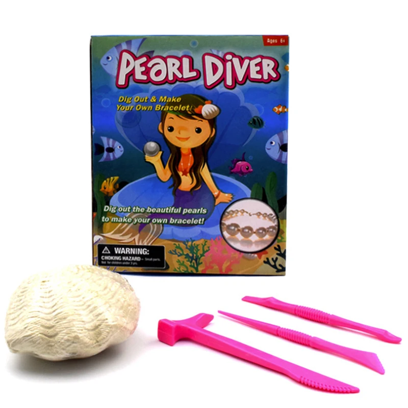 

Children's Educational DIY Archaeological Toy Excavation Shell Pearl Bracelet Surprise funny gift