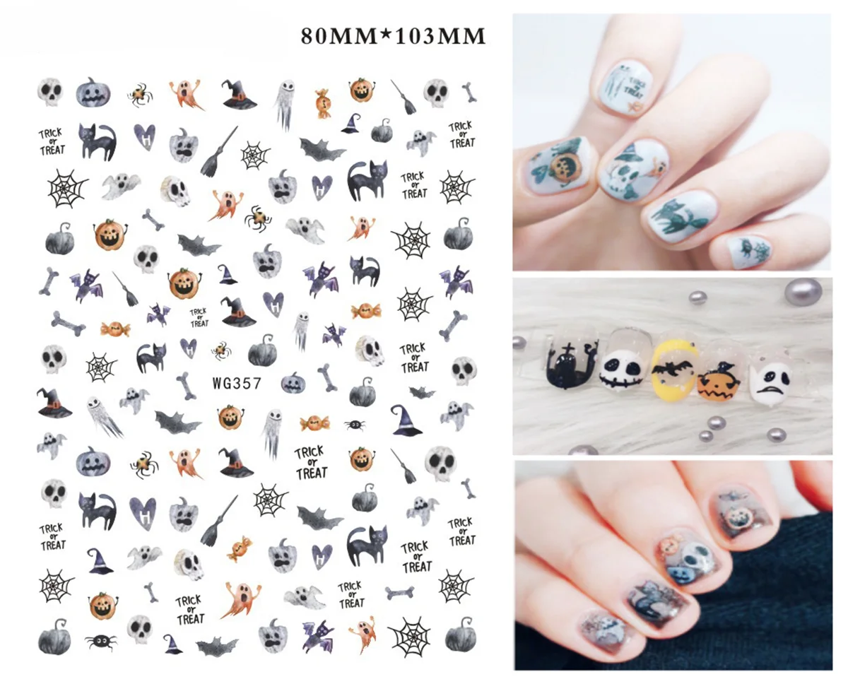 3D Nail Sticker Girl Manicure Decals Decoration Stickers for Nails Cute Cat Candy Fish Design Nail Art Sticker Accessories