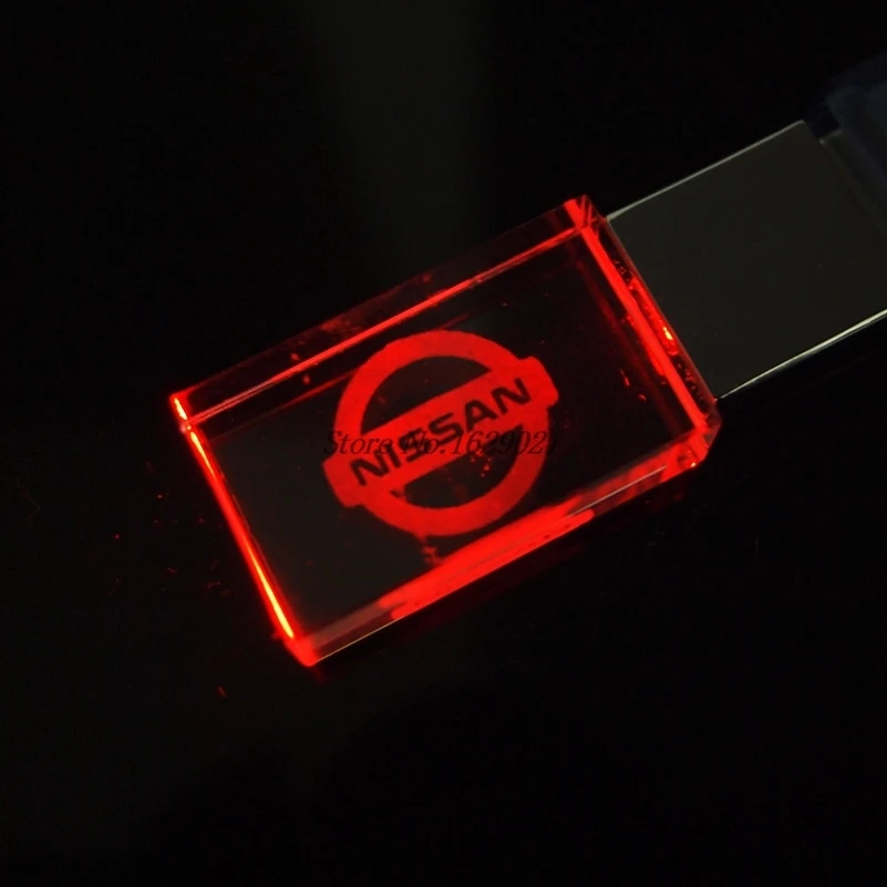 Горячая Распродажа кристалл Автомобильные брелки с логотипом для OPEL & NISSAN USB флэш