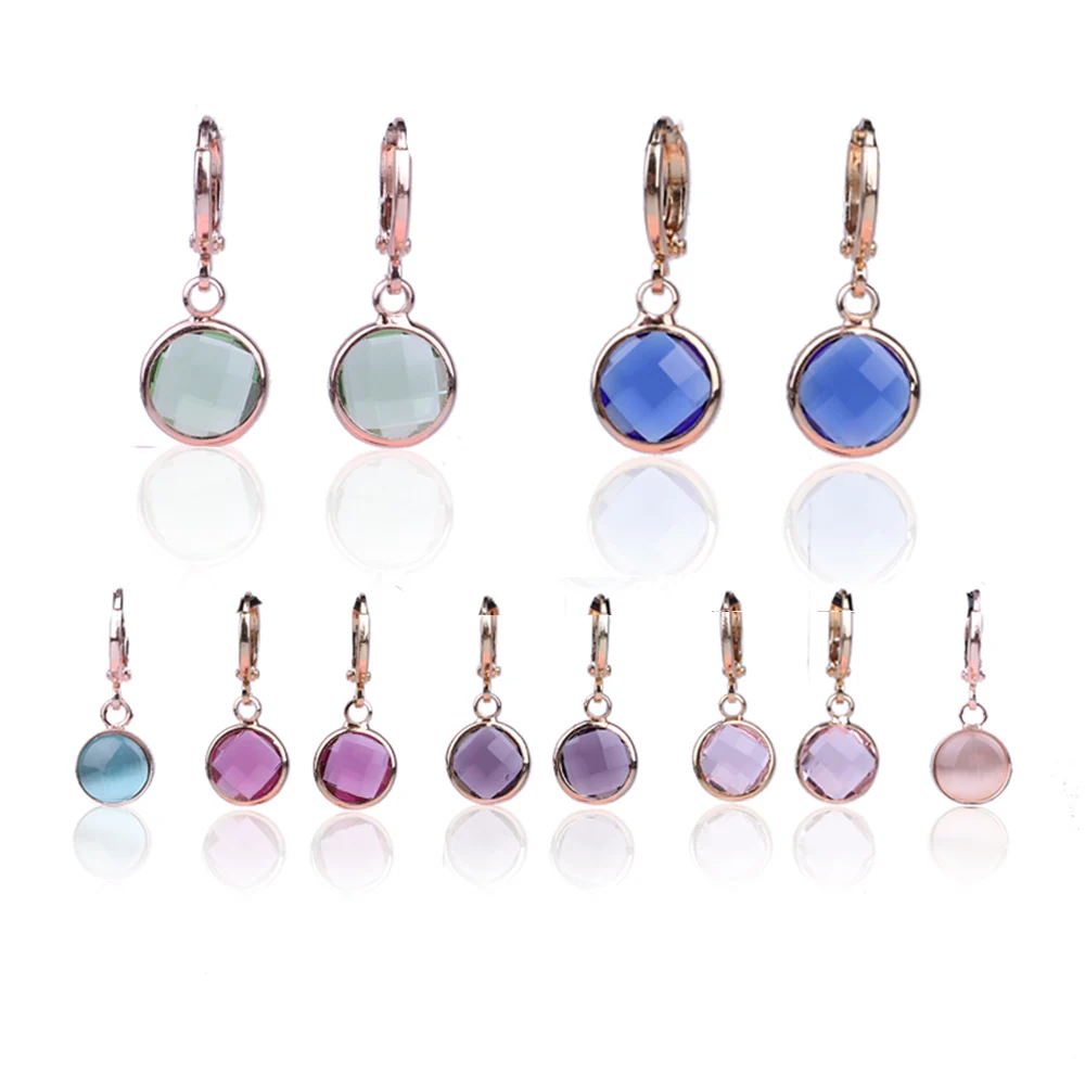 

Japanese and Korean colorful acrylic stone jewelry pendant earrings for women 2020 Simple student campus youth earrings hot sale