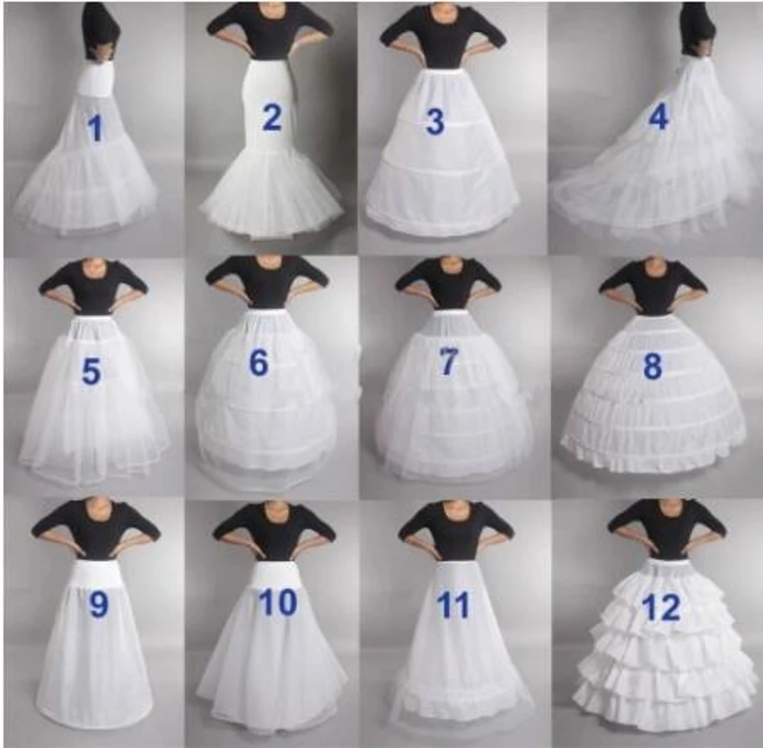 

Hot Sell Many Styles Bridal Wedding Petticoats Hoops Crinoline Prom Underskirt Fancy Skirt Slips Wedding Accessories PT2022