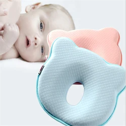 Almohada suave para bebé recién nacido, cojín de espuma viscoelástica para prevenir la cabeza plana, protección posicionadora para dormir