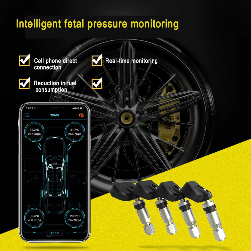Встроенный монитор давления в шинах мобильный телефон Bluetooth приложение система контроля давления в шинах