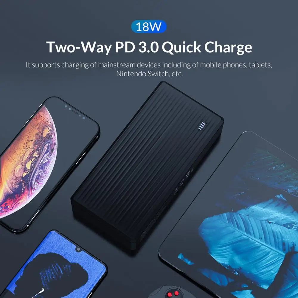ORICO 30000mAh PD18W Power Bank Fast Charge PD3.0 USB Type C Quick Charge External Battery Portable Charger For Mobile Phone ORICO 30000mAh PD18W Power Bank Fast Charge PD3.0 USB Type C Quick Charge External Battery Portable Charger For Mobile Phone
