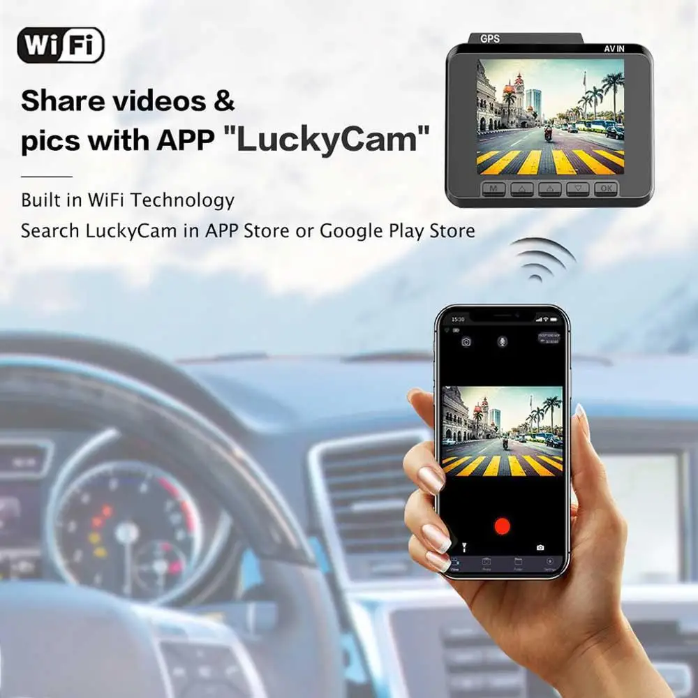 AZDOME M06 g-сенсор 4K Ultra 2160P Wifi видеорегистратор Автомобильная камера с WiFi/gps ночное видение 24 часа монитор парковки