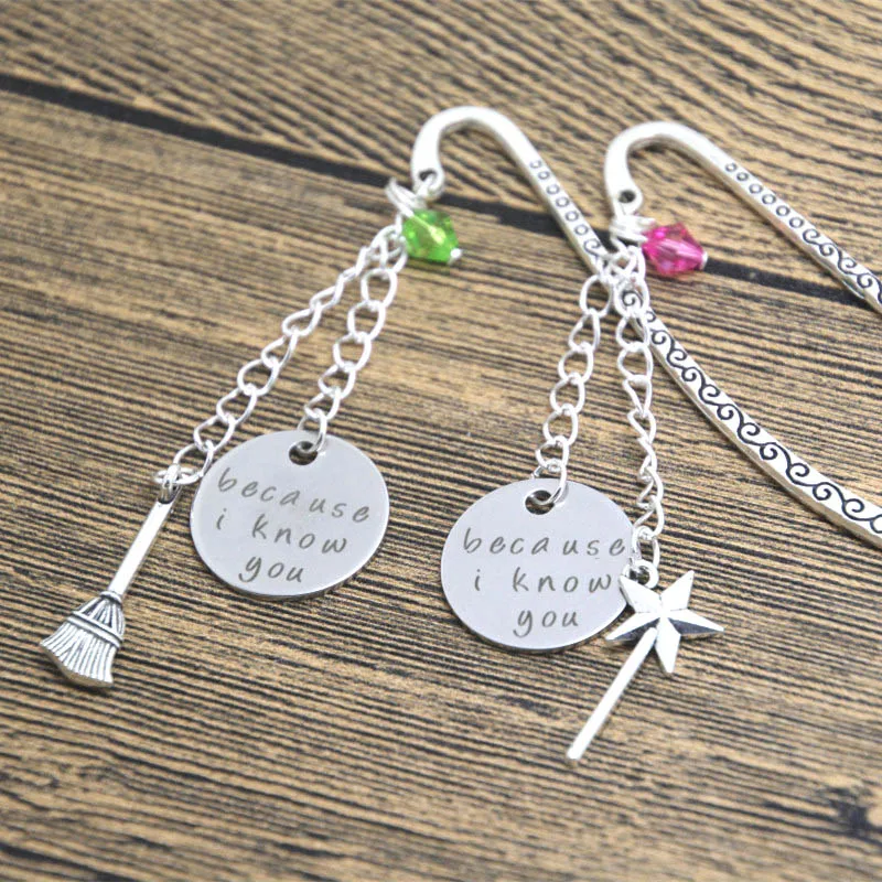 24pcs/lot Wicked the musical Inspired Elphaba and Galinda because i know you Friendship bookmark | Украшения и аксессуары
