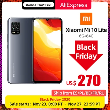 

Global Version Xiaomi Mi 10 Lite 5G Smartphone 6GB 64GB 6.57" Screen 4160mAh Battery Snapdragon 765G Octa Core 48MP Cameras NFC