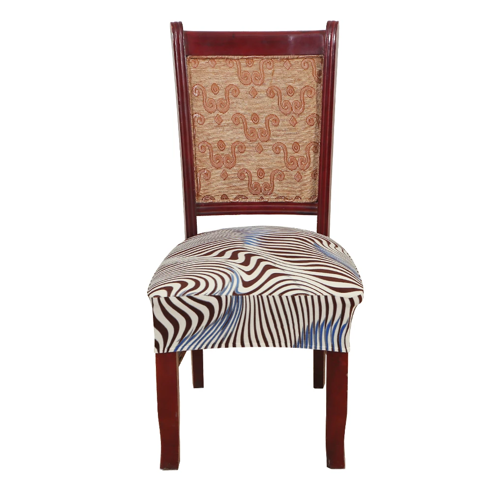 stripe Hot Kitchen Stretch Dining Chair Cover Spandex Jacquard Seat Protector Covers Elastic Seat Case Living Room Slipcover New - Цвет: stripe