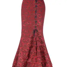 Викторианская готическая юбка стимпанк на шнуровке выпускного вечера длинный Русалка корсет макси юбка