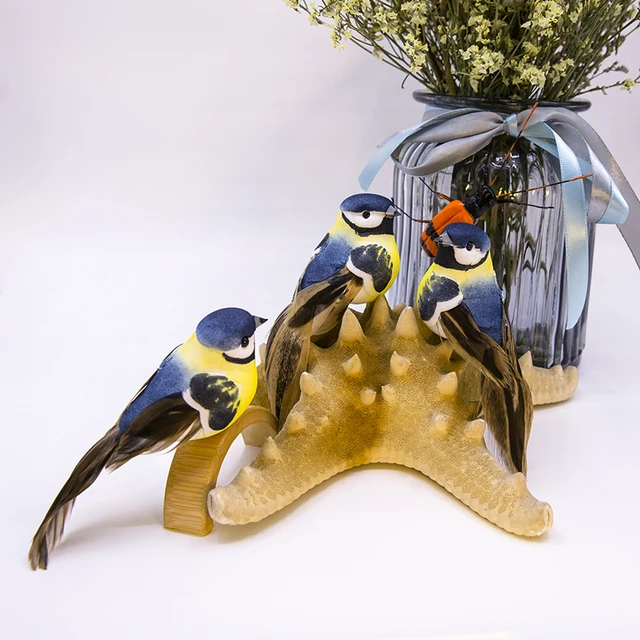 3Simulációs Madár Otthoni Ellátás Karácsonyi Toll Kézzel Készített Hab Színű Madárkertészet Ágcsomagdekorációja - Image 4