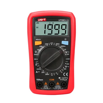 

UNI-T UT33C+ Digital Multimeter Auto Range Palm Size AC DC Voltmeter Ammeter Resistance Capatitance Tester With LCD Backlight