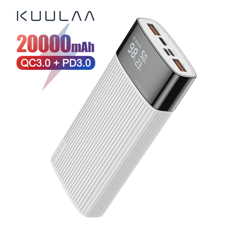 KUULAA 20000mAh Power Bank QC PD 3.0 PoverBank Fast Charging PowerBank 20000 mAh USB External Battery Charger For Xiaomi Mi afbeelding